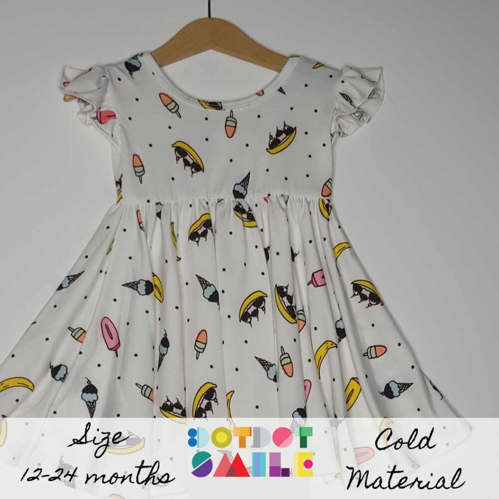 DotDotSmile 12-24 month Empire Dress - NWT Banana Split Print